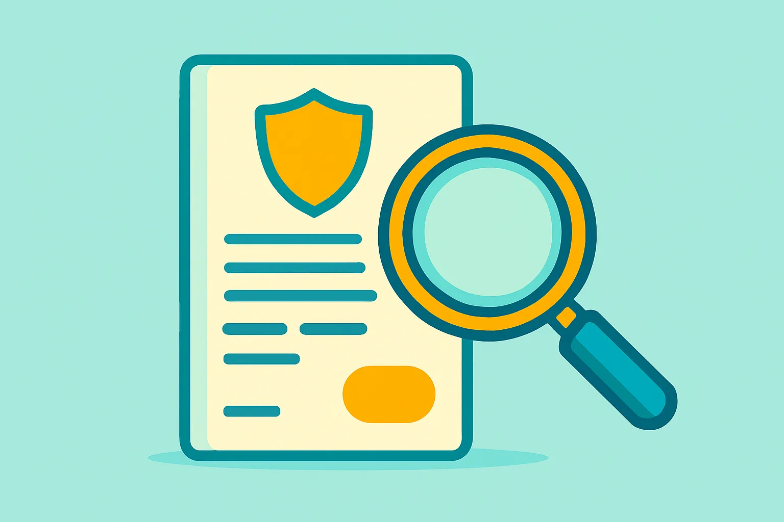 Magnifying glass over policy document