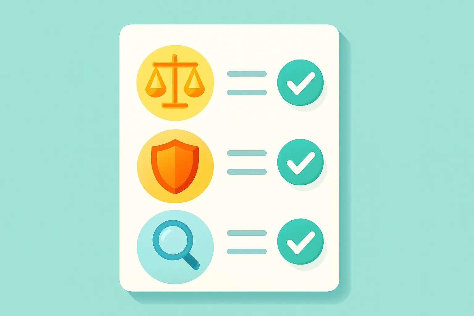 Checklist icons for contract review and insurance