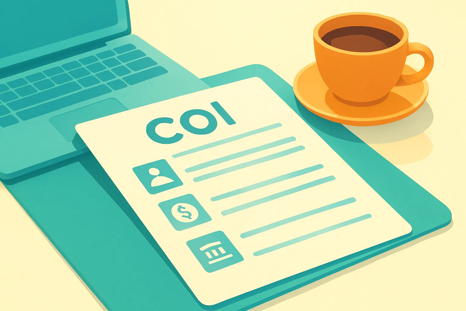Certificate of insurance document on desk beside laptop