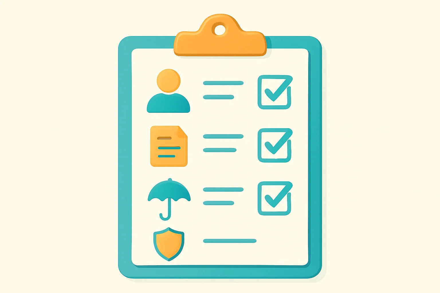 Clipboard checklist icons for hiring and insurance