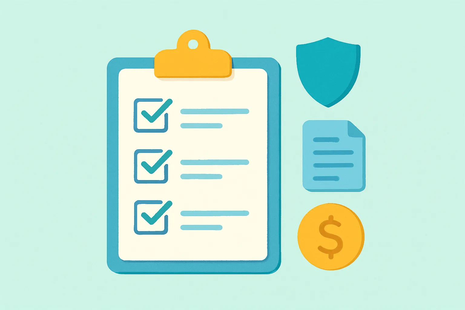 Insurance shopping checklist on a bright desk