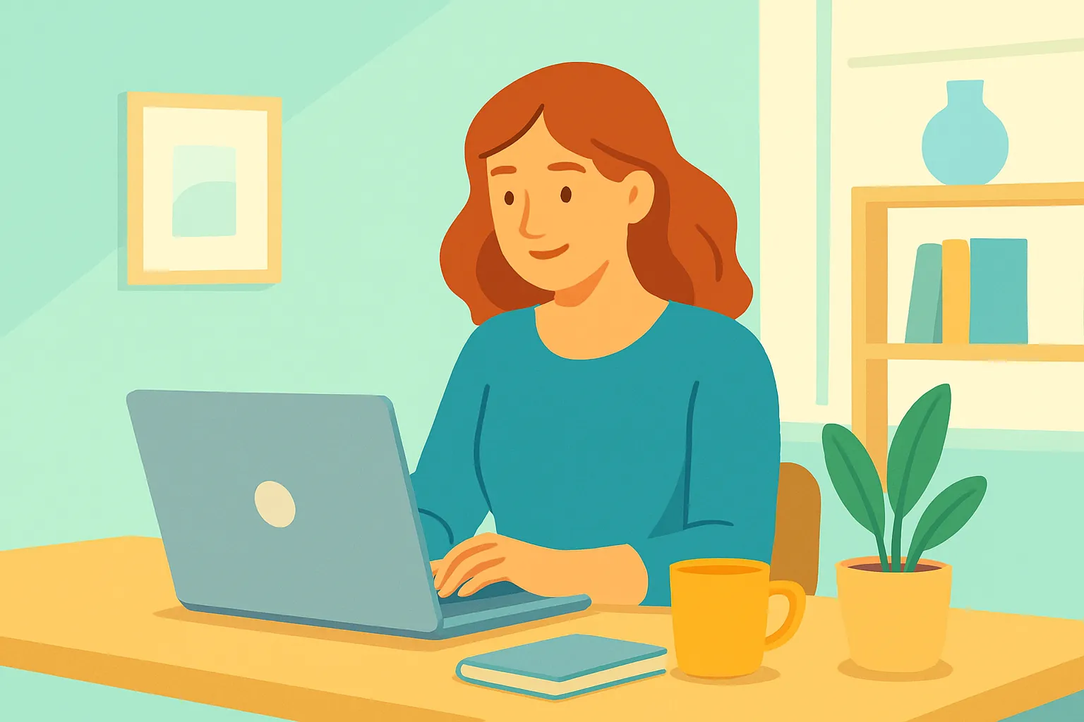 Small business owner registering on a state vendor portal at a laptop