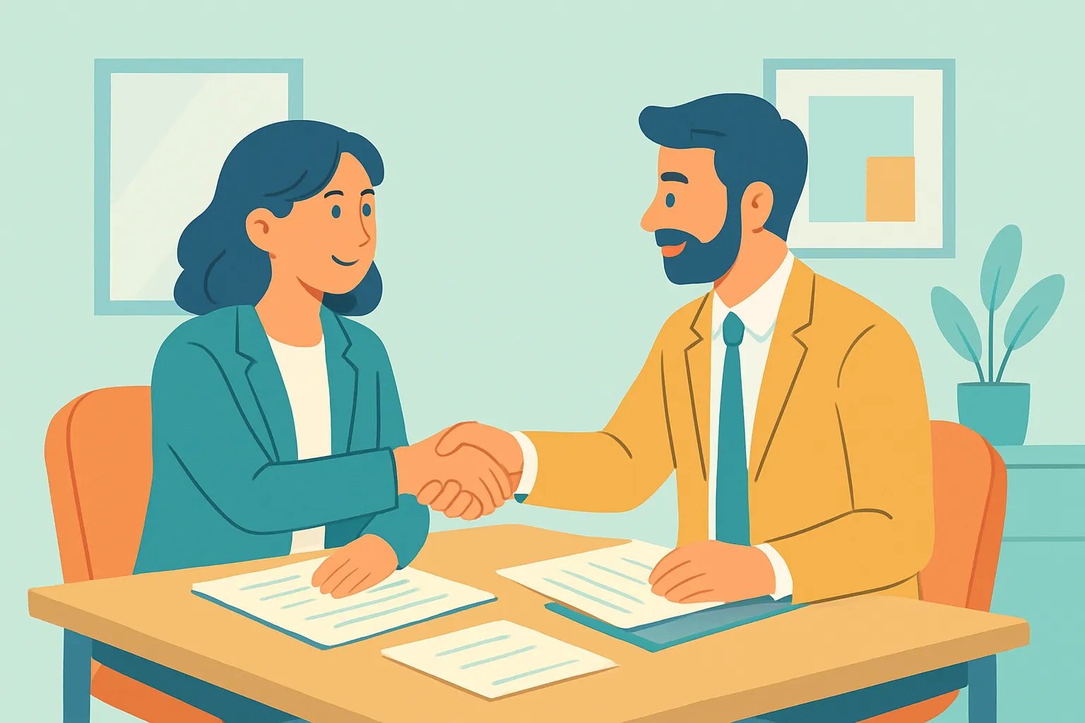 Owner discussing insurance with agent at a desk
