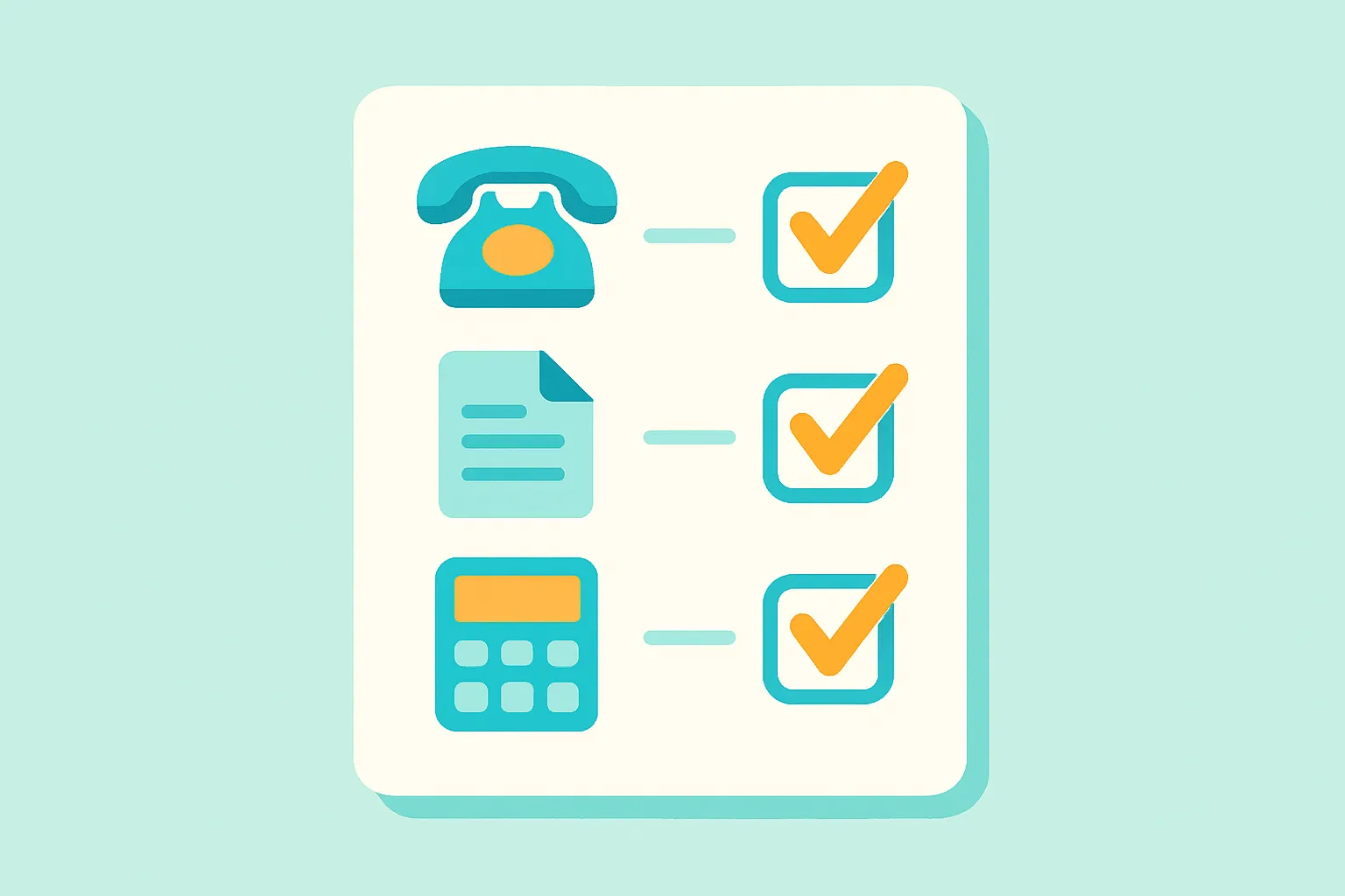 Checklist icons for post-accident steps