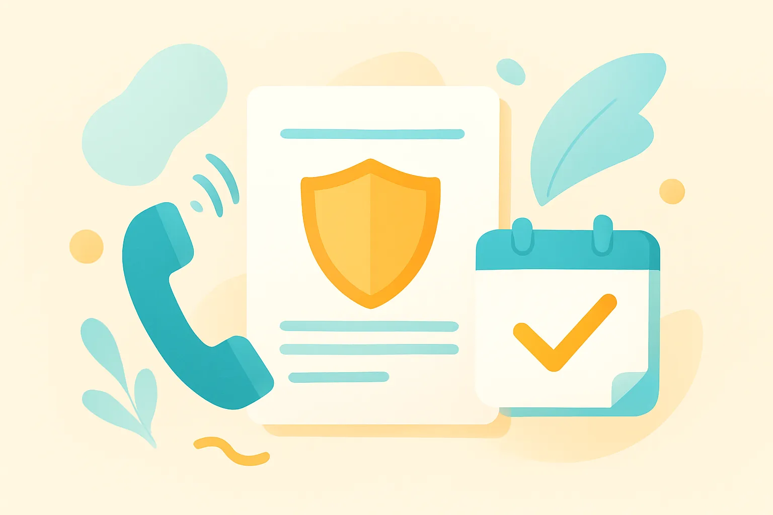 E&O policy with shield, phone, and calendar reminder