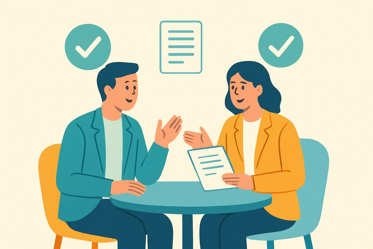 Small business owner consulting insurance agent about subcontractors